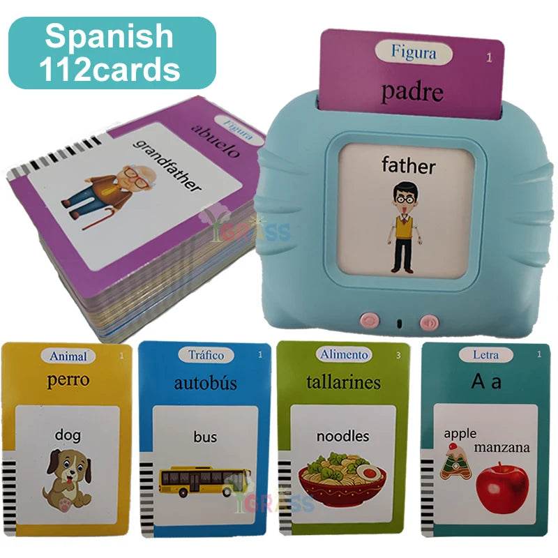Educational Learning Talking Flash Cards for Kids Audio Book Gift English Russian Spanish French - ToylandEU