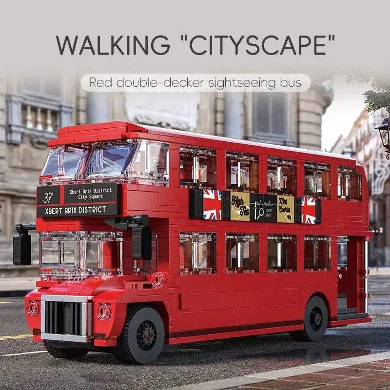 Educational Lego Compatible Building Blocks Double Decker Bus Desk Decor - ToylandEU