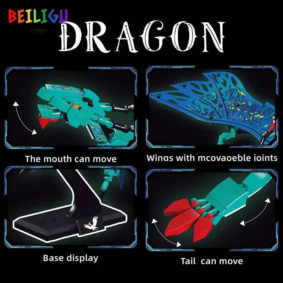 Educational Lego Compatible Building Blocks Dragon Warrior Model Kit - ToylandEU