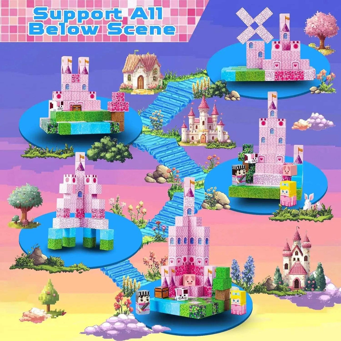 Educational Magnetic Building Blocks Princess Castle Garden Toy - ToylandEU