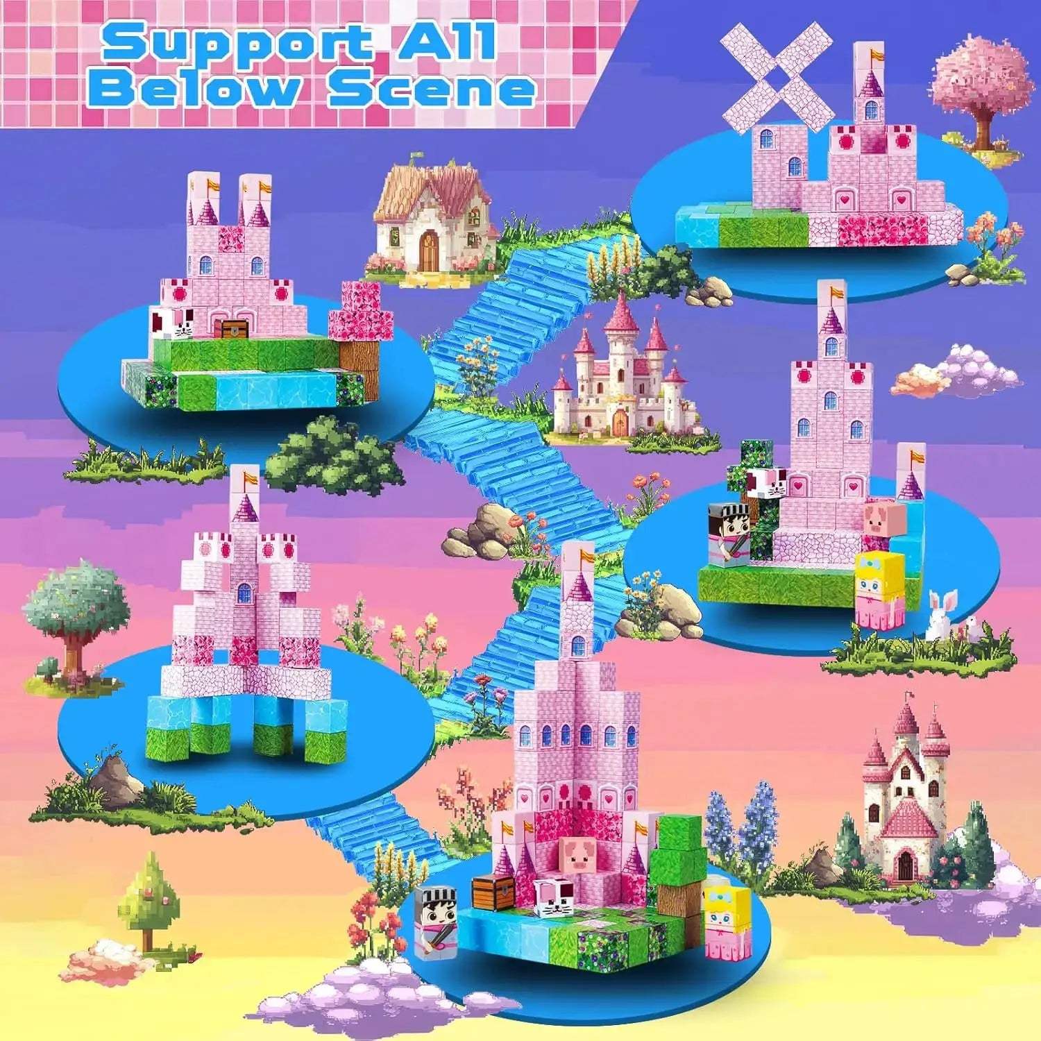 Educational Magnetic Building Blocks Princess Castle Garden Toy - ToylandEU
