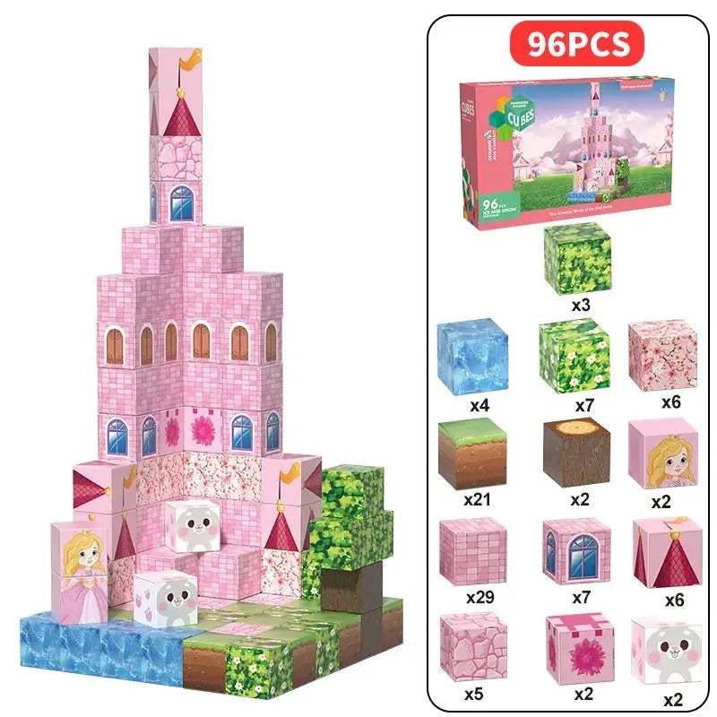 Educational Magnetic Building Blocks Princess Castle Garden Toy - ToylandEU