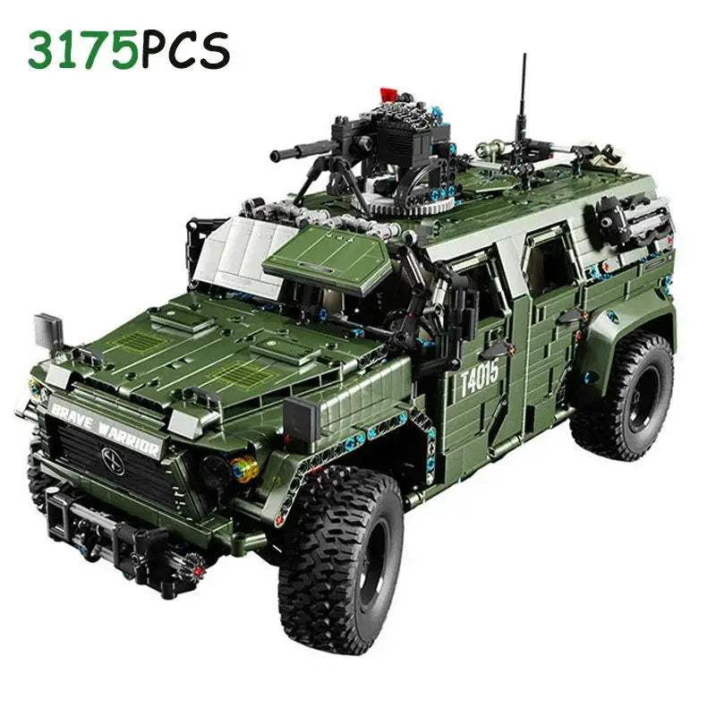 Educational Military Off Road Vehicle Building Blocks 1x8 Model Truck - ToylandEU