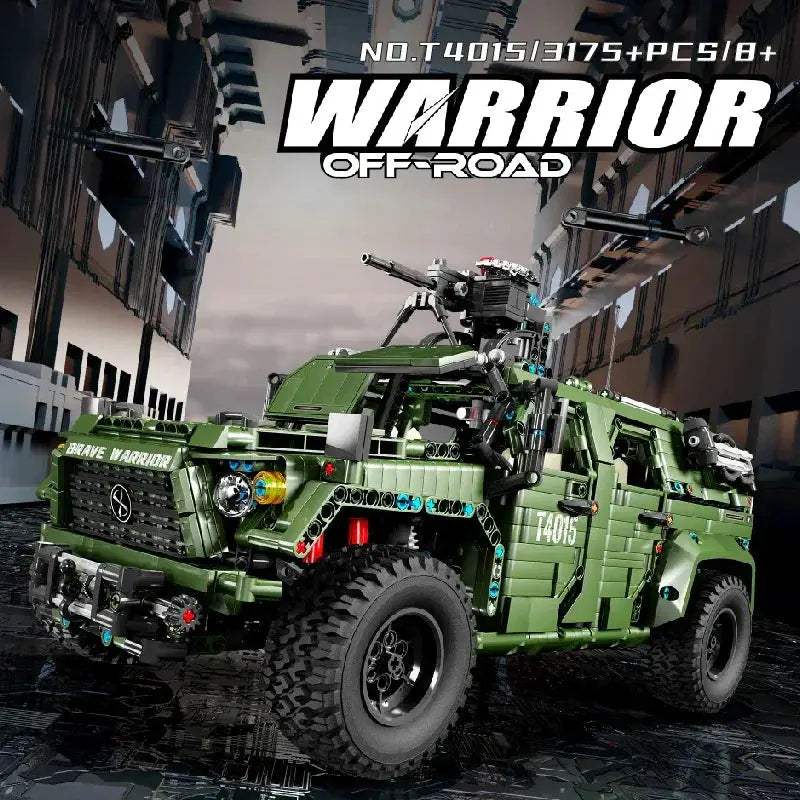 Educational Military Off Road Vehicle Building Blocks 1x8 Model Truck - ToylandEU