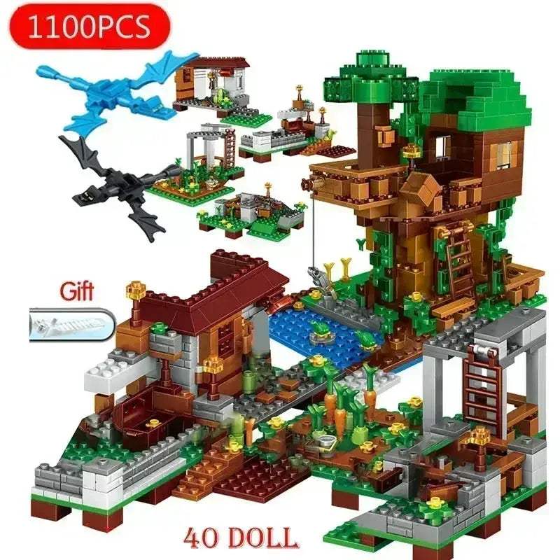 Educational Minecraft Compatible Building Blocks With Elevator And Figures - ToylandEU