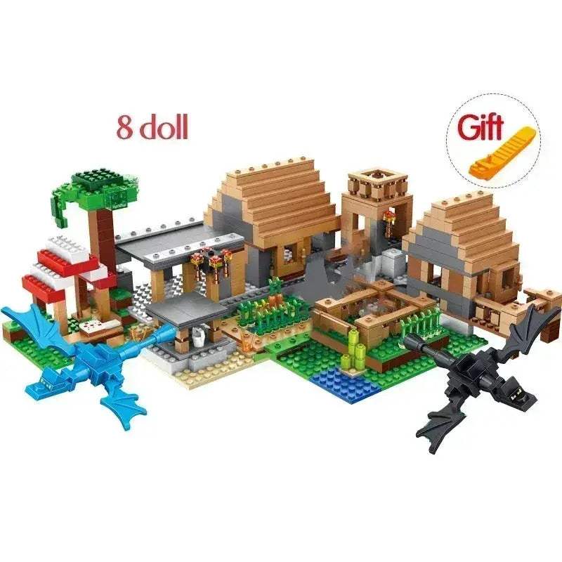 Educational Minecraft Compatible Building Blocks With Elevator And Figures - ToylandEU