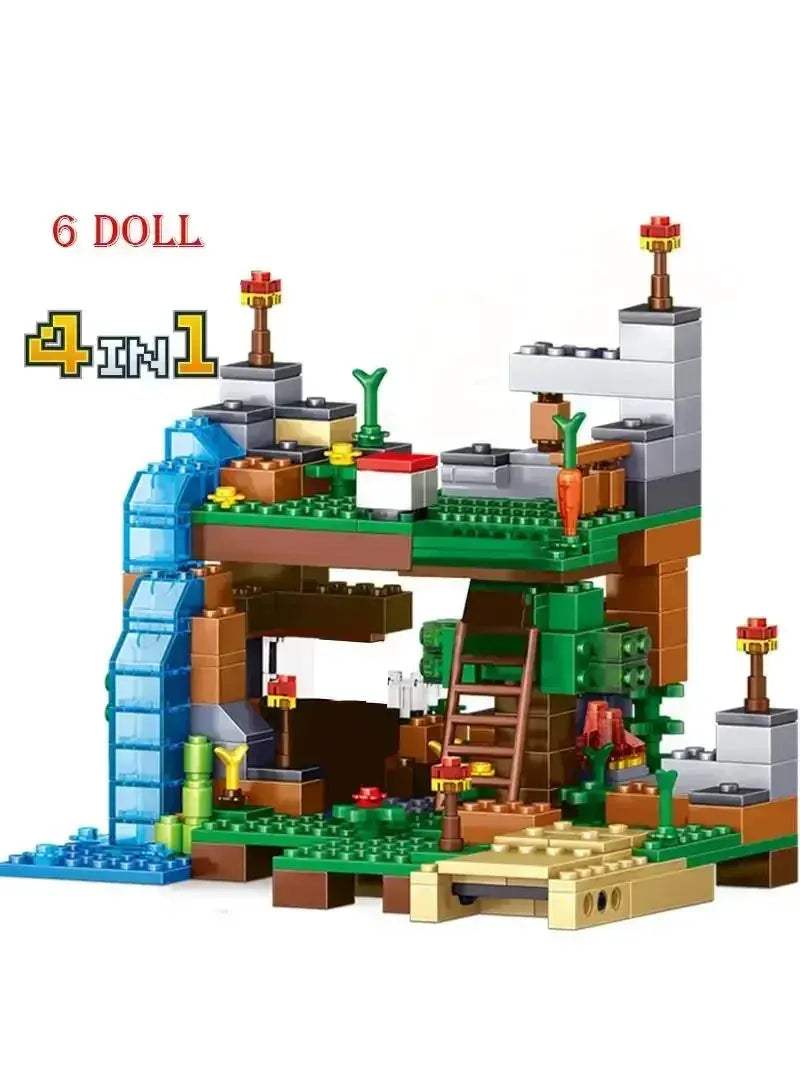 Educational Minecraft Compatible Building Blocks With Elevator And Figures - ToylandEU