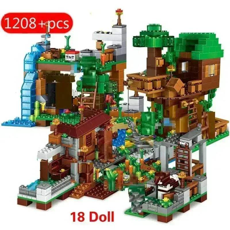 Educational Minecraft Compatible Building Blocks With Elevator And Figures - ToylandEU
