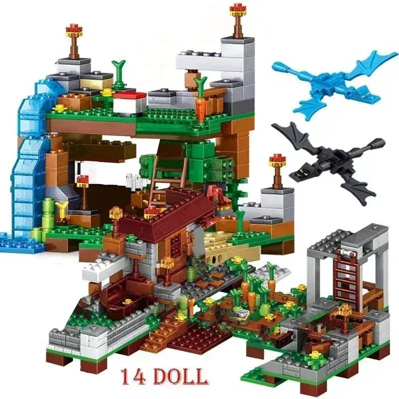 Educational Minecraft Compatible Building Blocks With Elevator And Figures - ToylandEU