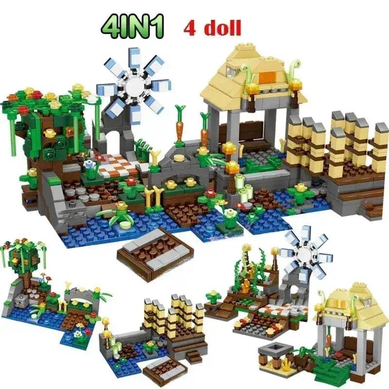 Educational Minecraft Compatible Building Blocks With Elevator And Figures - ToylandEU