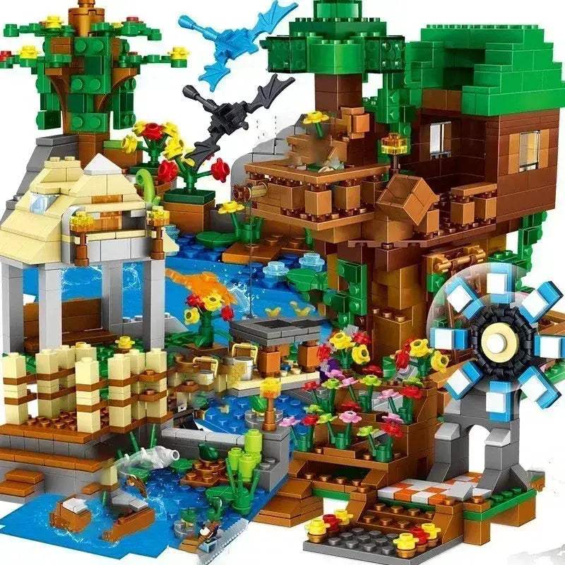 Educational Minecraft Compatible Building Blocks With Elevator And Figures - ToylandEU