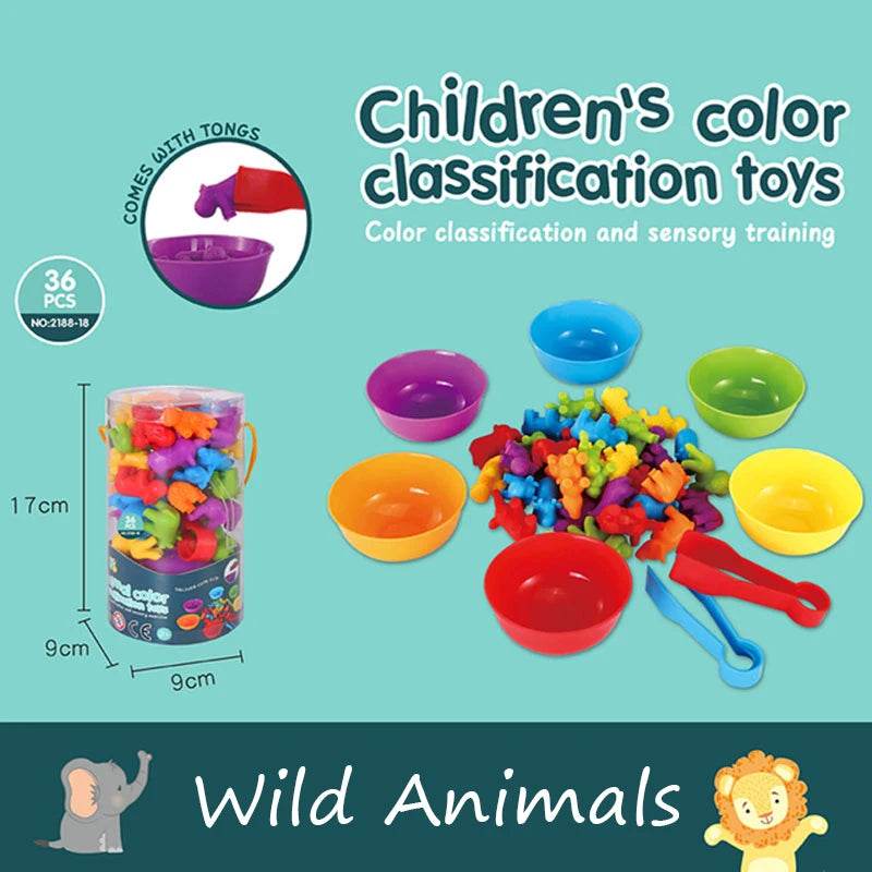 Educational Montessori Rainbow Counting Bears Sorting Game for Children Ages 3 to 6 - ToylandEU