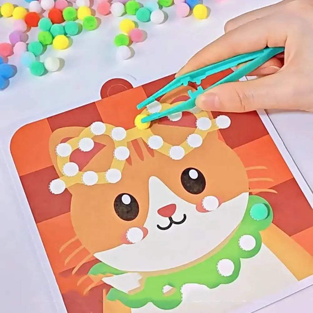 Educational Montessori Sticker Book Kit With Pompom Crafts - ToylandEU