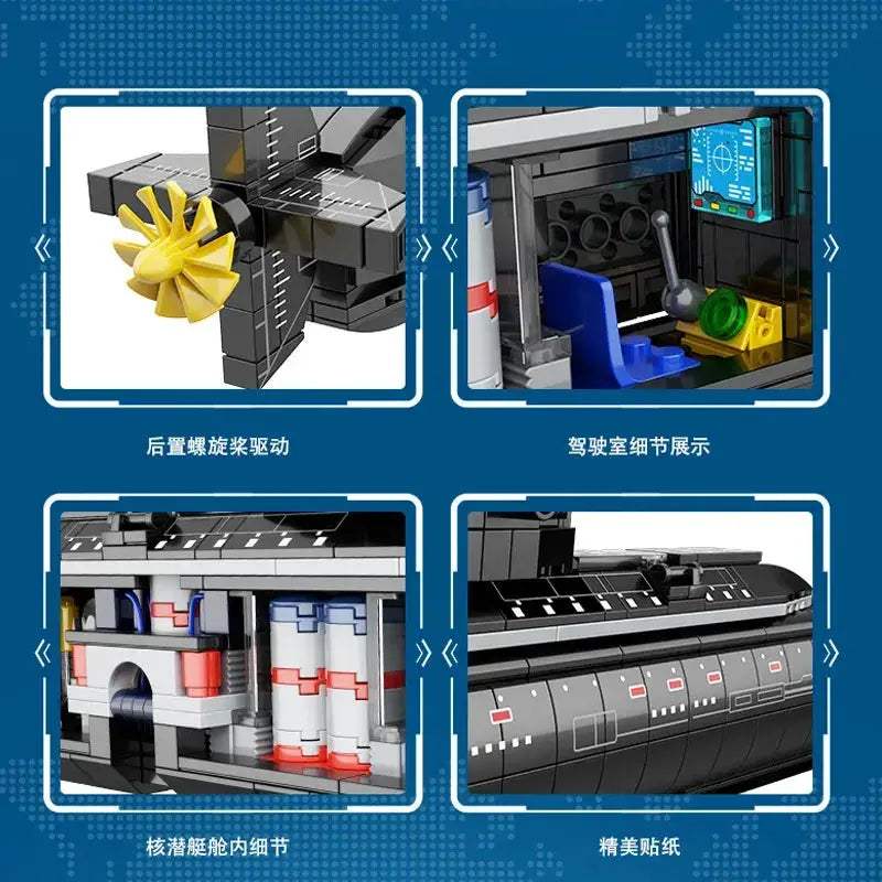 Educational Nuclear Submarine Building Blocks Kit For Kids - ToylandEU