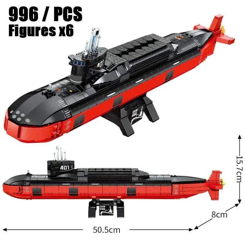 Educational Nuclear Submarine Building Blocks Kit For Kids - ToylandEU