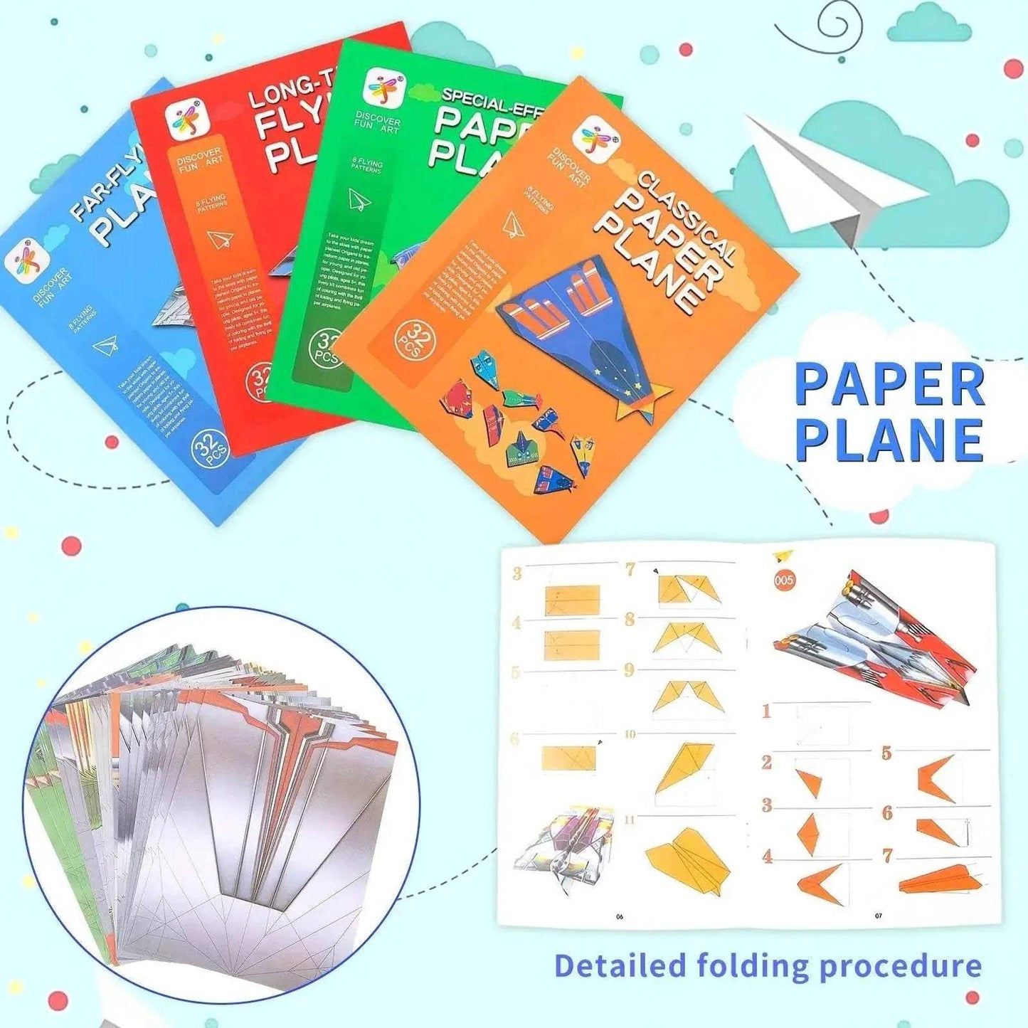 Educational Origami Belt Tutorial for Children with Fun Three-Dimensional Paper Airplanes for Ages 2 to 5 - ToylandEU