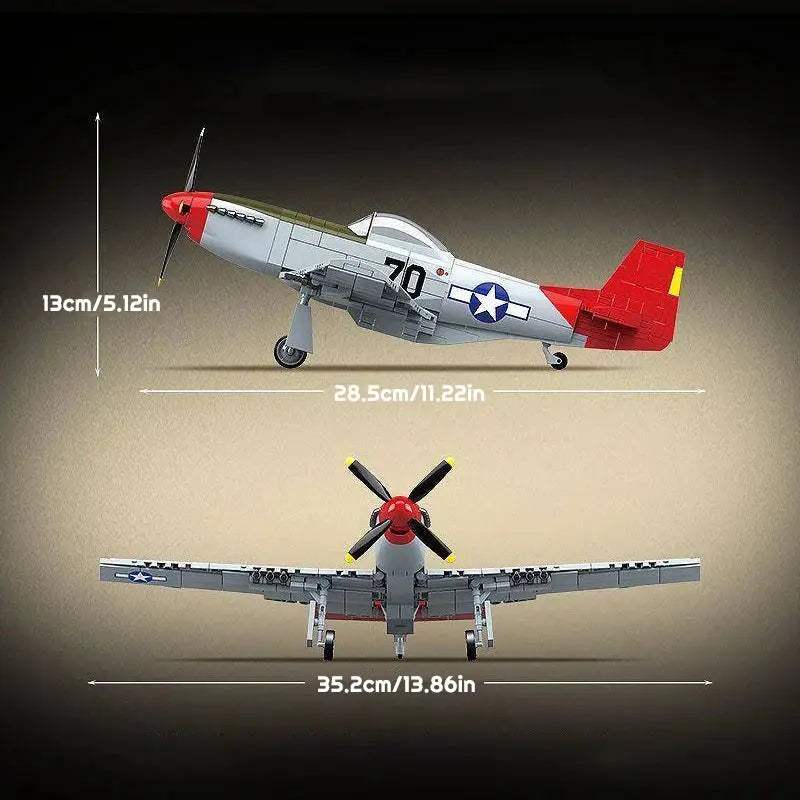 Educational P 51D Mustang Military Building Blocks Set - ToylandEU