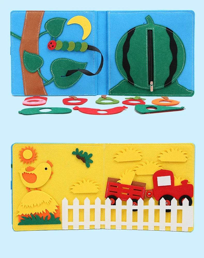 Educational Sensory Toy Montessori Busy Board Felt Book - ToylandEU