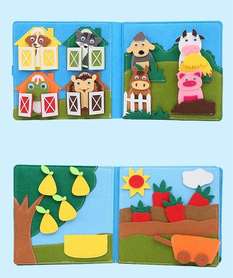 Educational Sensory Toy Montessori Busy Board Felt Book - ToylandEU