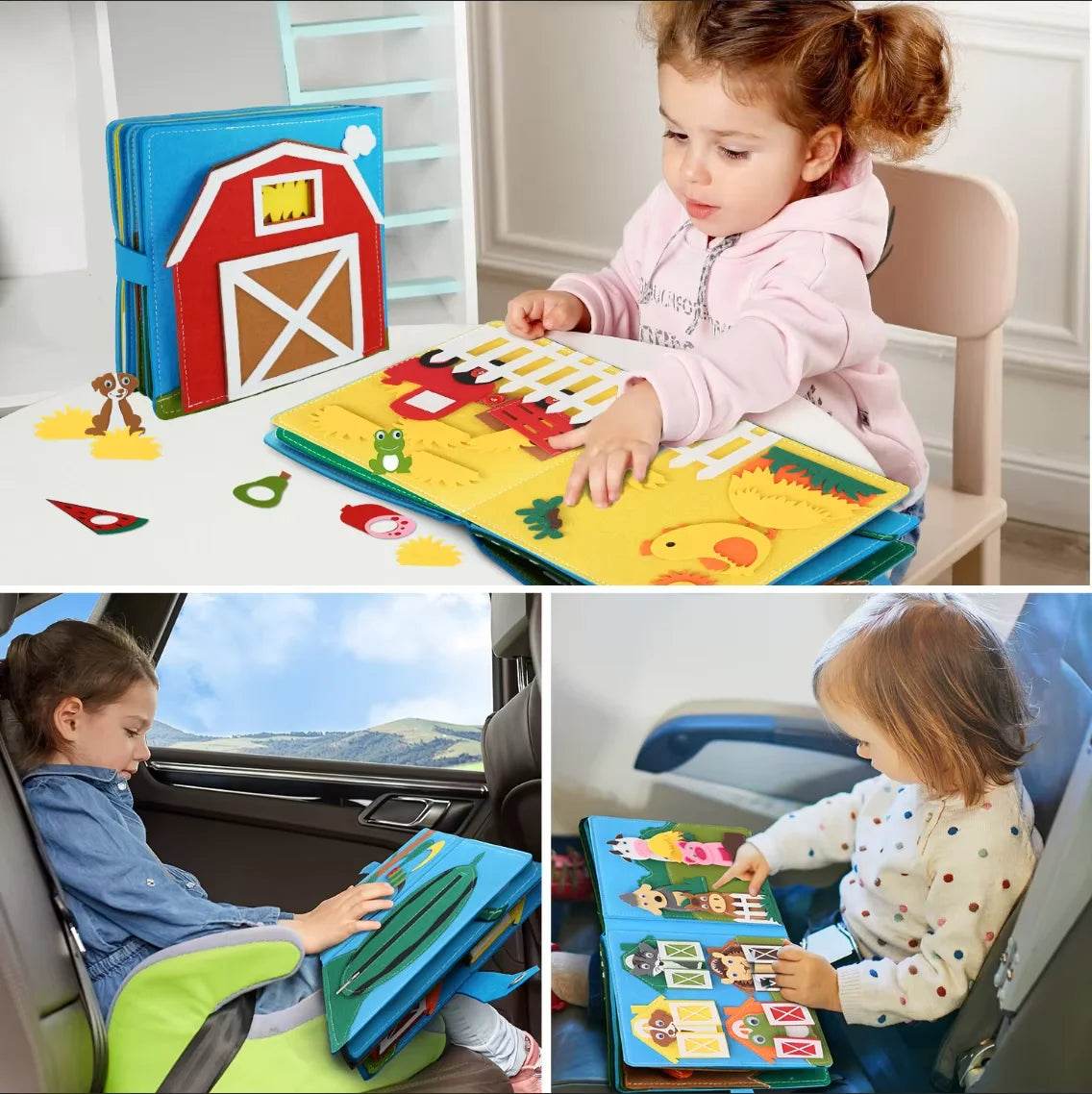 Educational Sensory Toy Montessori Busy Board Felt Book - ToylandEU