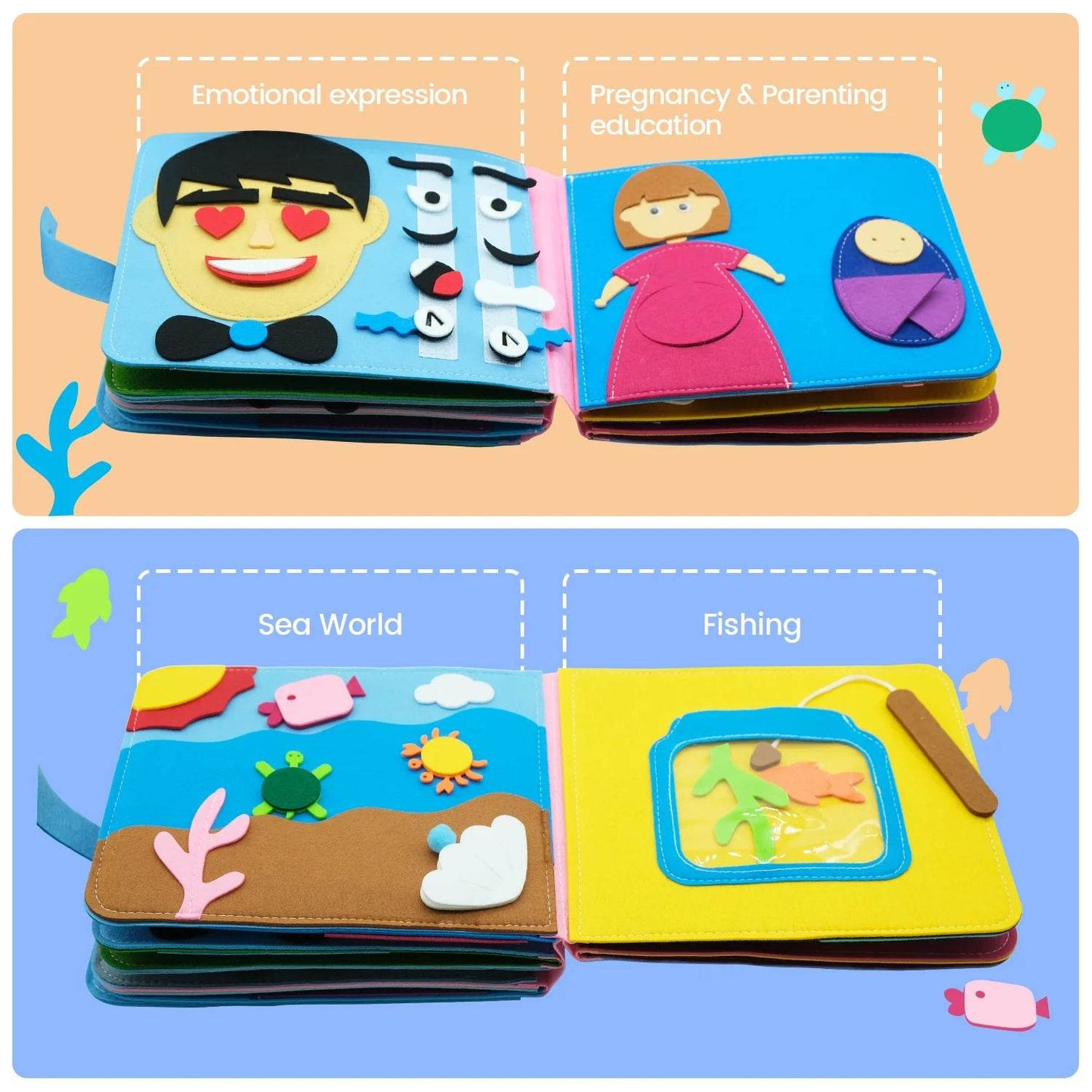 Educational Sensory Toy Montessori Busy Board Felt Book - ToylandEU