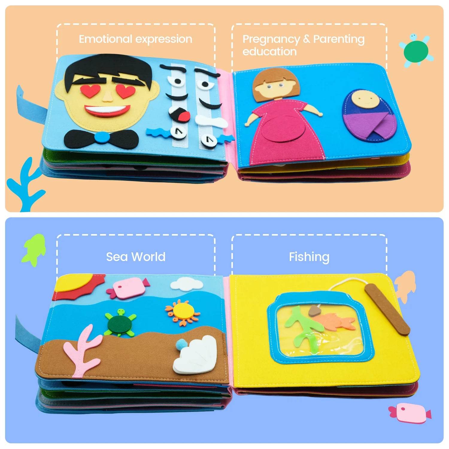 Educational Sensory Toy Montessori Busy Board Felt Book - ToylandEU