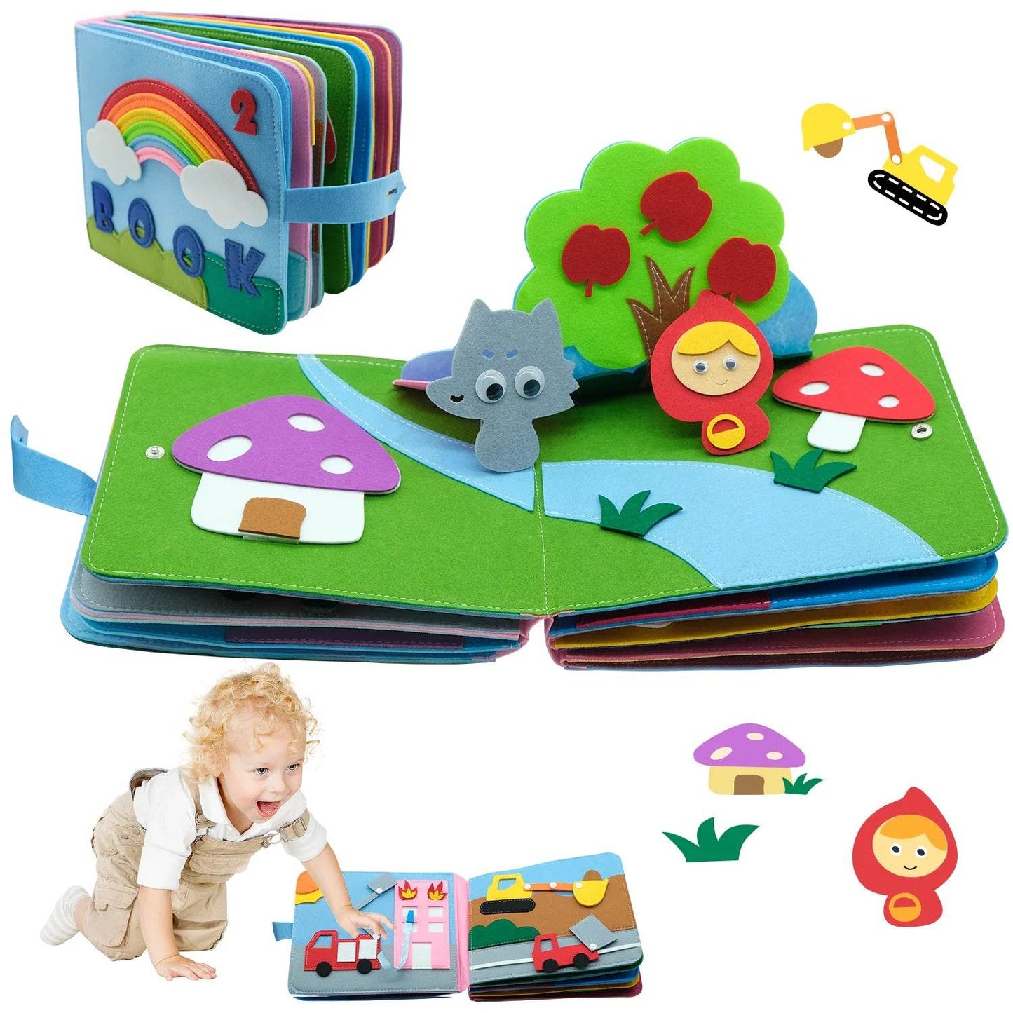 Educational Sensory Toy Montessori Busy Board Felt Book - ToylandEU