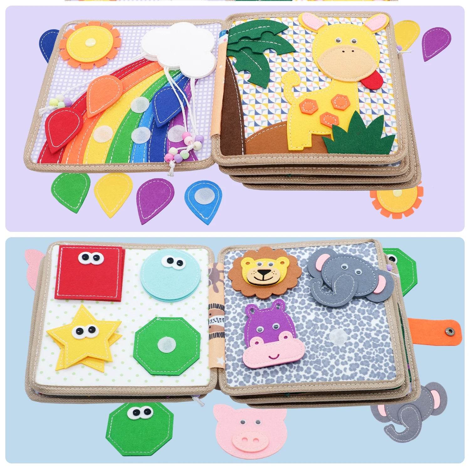 Educational Sensory Toy Montessori Busy Board Felt Book - ToylandEU