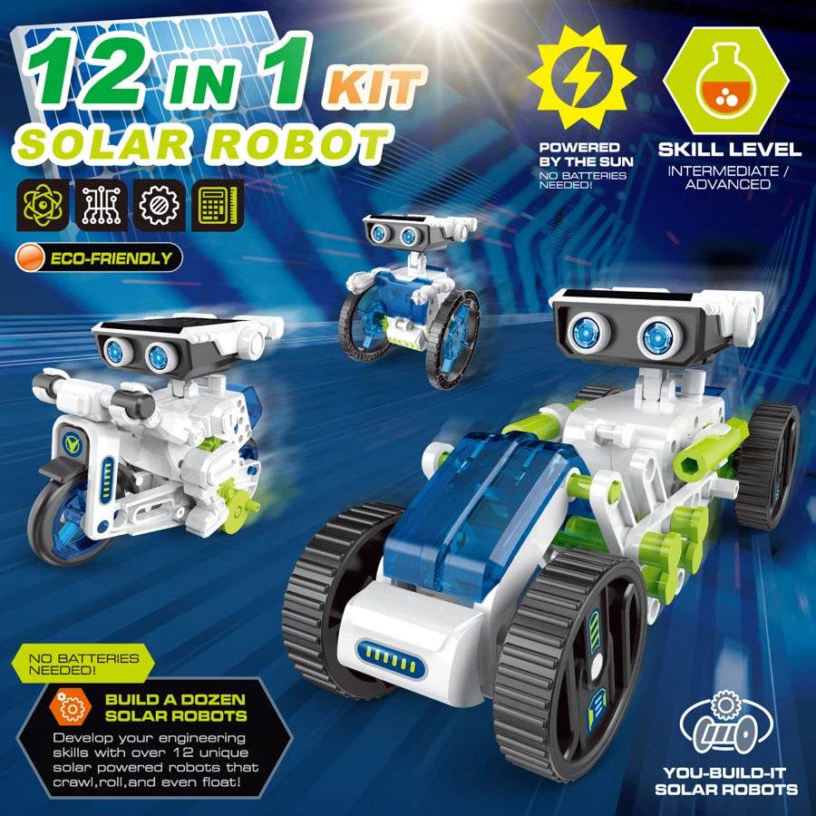 Educational Solar Robot Kit 12 In 1 For Young Builders - ToylandEU
