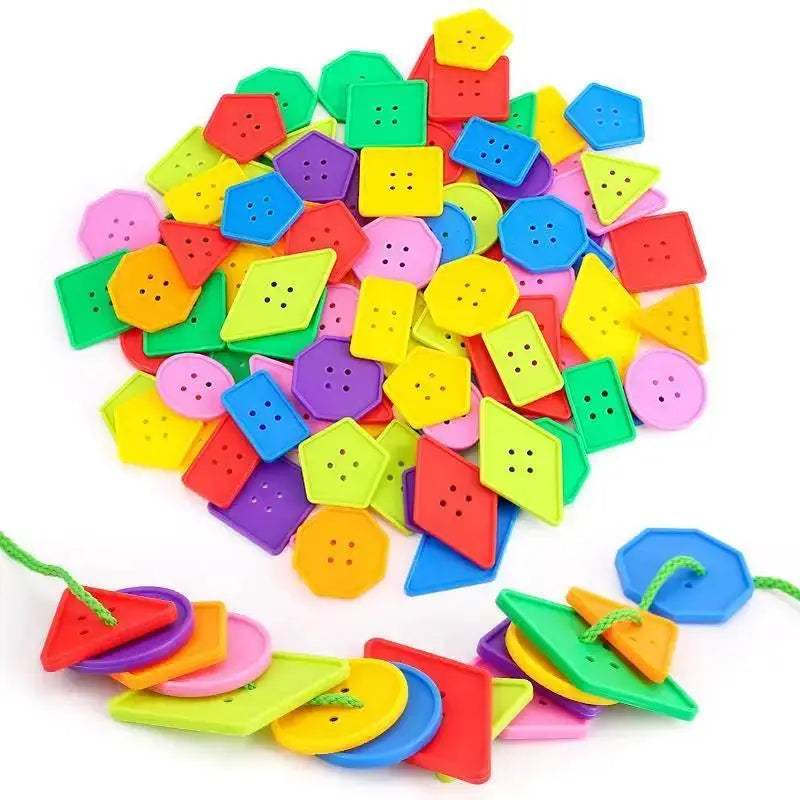 Educational Threading Geometry Blocks For Kids Brain Training - ToylandEU