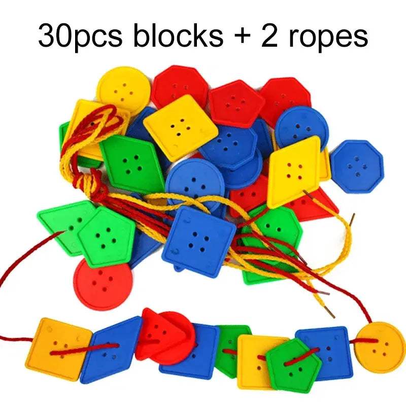 Educational Threading Geometry Blocks For Kids Brain Training - ToylandEU