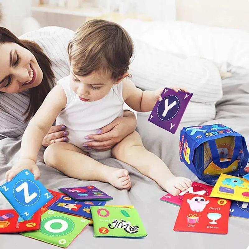  26pcs/set Baby Cloth Book Soft FlashCards with Cloth Storage Bag Graphic Alphabet Digital Cognition Toys -  ToylandEU™