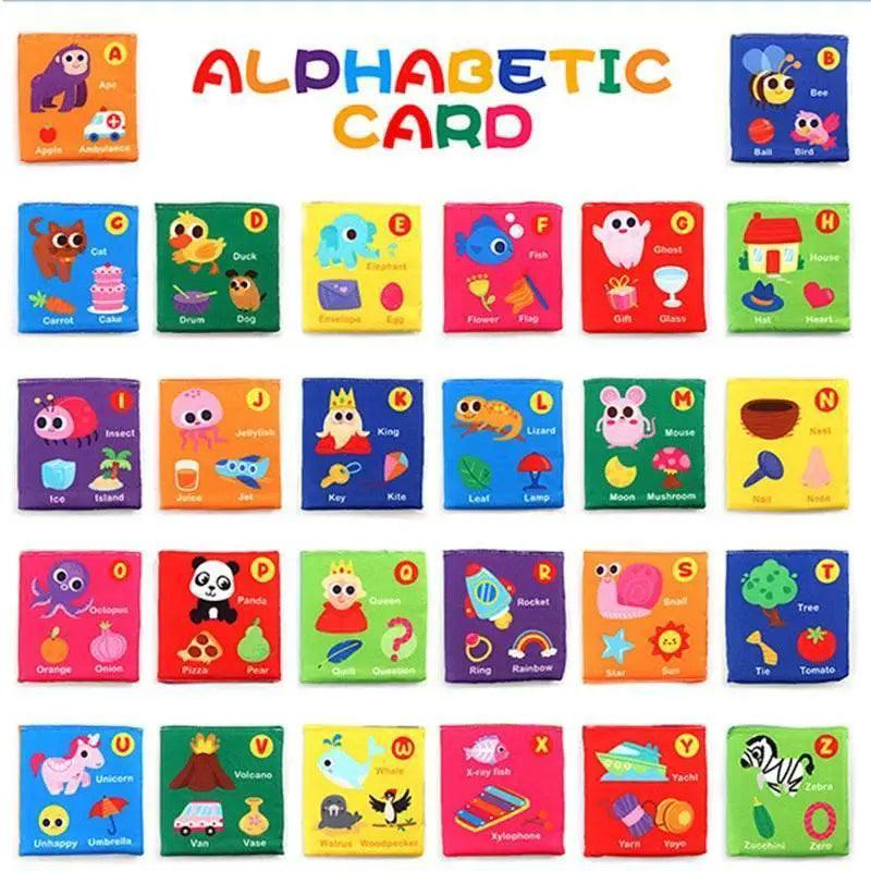  26pcs/set Baby Cloth Book Soft FlashCards with Cloth Storage Bag Graphic Alphabet Digital Cognition Toys -  ToylandEU™