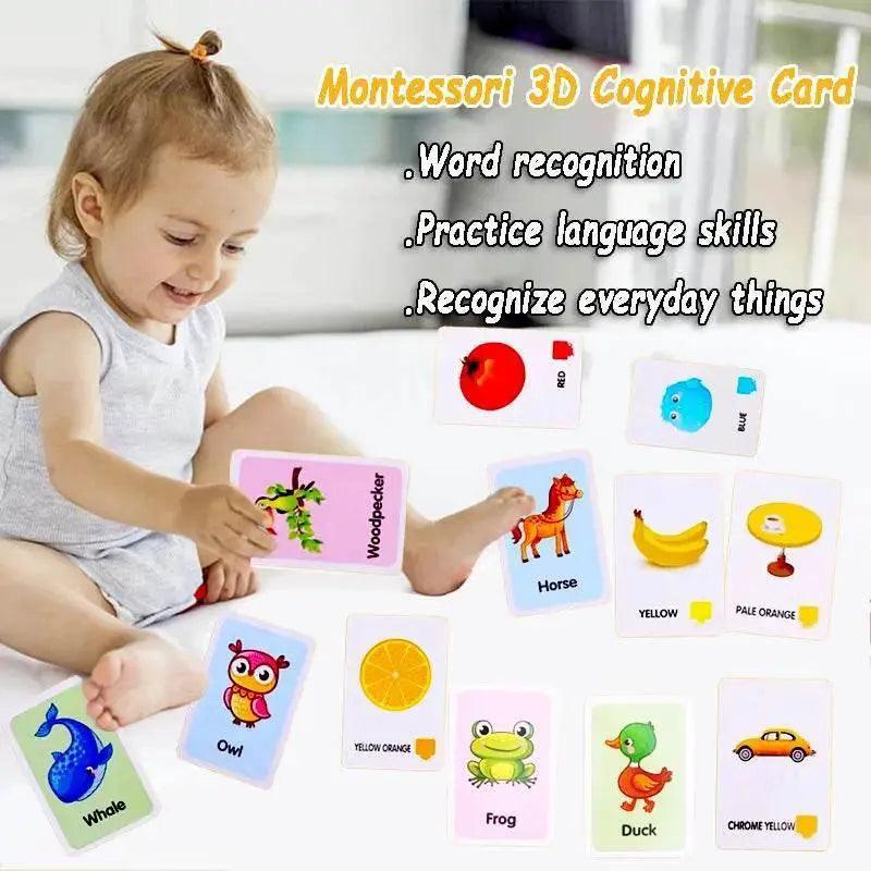  36 Pieces Children Cognition Cards Body Parts Animals Fruits Double Sided Flashcards Montessori -  ToylandEU™