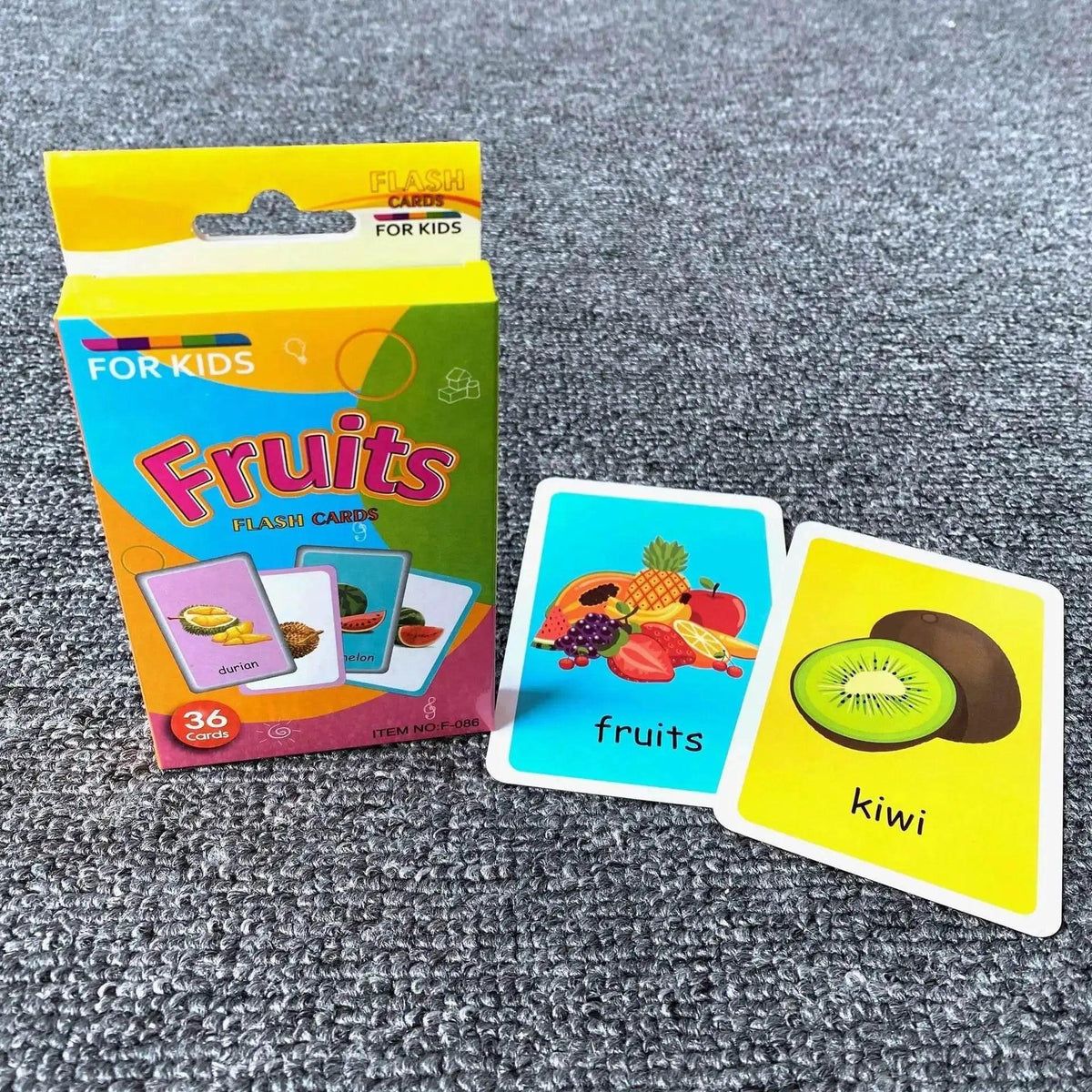  36 Pieces Children Cognition Cards Body Parts Animals Fruits Double Sided Flashcards Montessori -  ToylandEU™