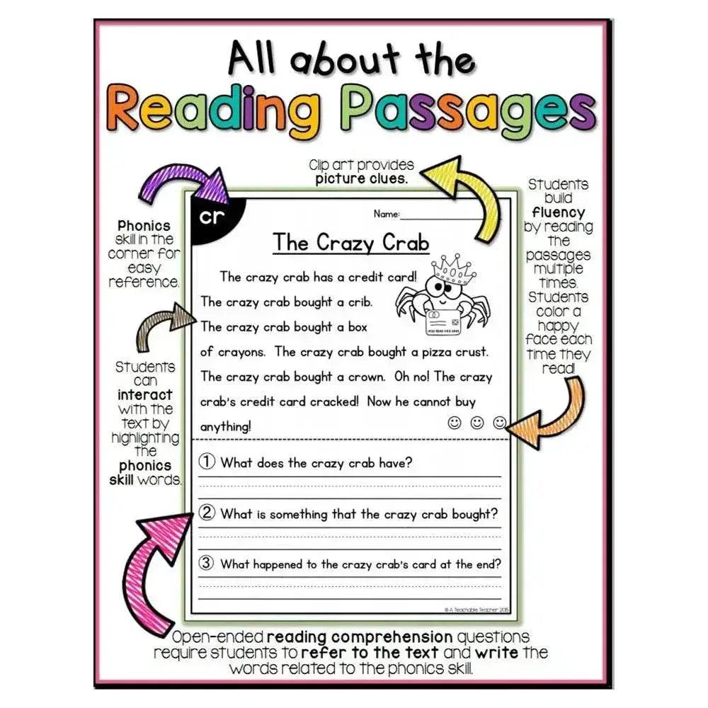  4books/set Phonics Reading Comprehension Passages Practice Phonics Skill Learning Classroom for Kid -  ToylandEU™