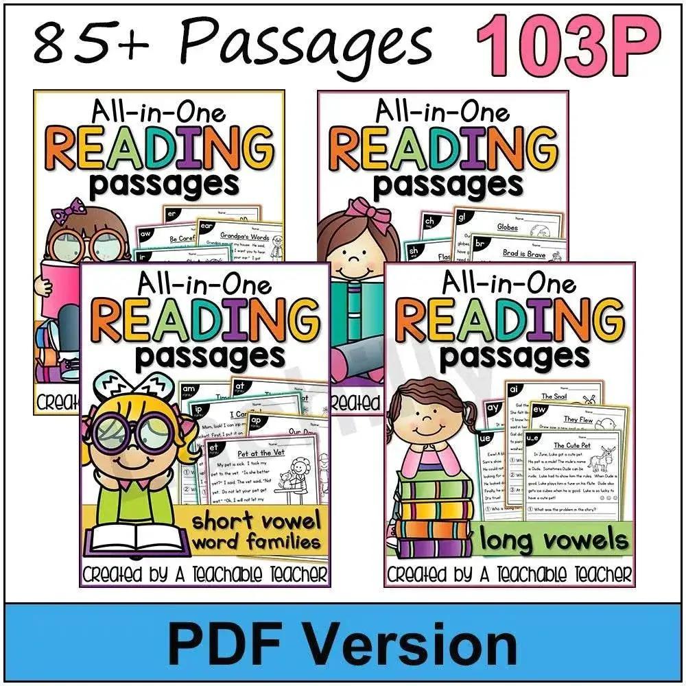  4books/set Phonics Reading Comprehension Passages Practice Phonics Skill Learning Classroom for Kid -  ToylandEU™