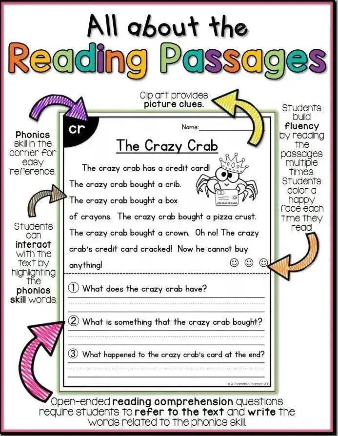  4books/set Phonics Reading Comprehension Passages Practice Phonics Skill Learning Classroom for Kid -  ToylandEU™
