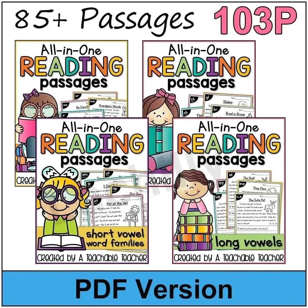  4books/set Phonics Reading Comprehension Passages Practice Phonics Skill Learning Classroom for Kid -  ToylandEU™