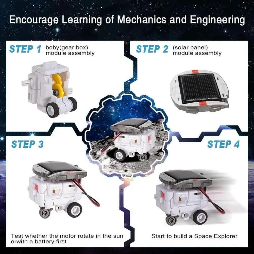  Creative 6 In 1 Solar Robot Car Space Ship Toys Technology Science Kits Solaire Energy Technological Gadgets Scientific Toy Boys -  ToylandEU™