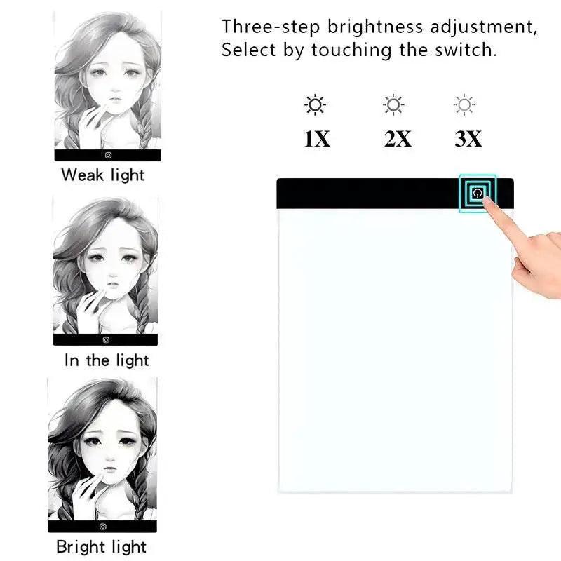  A4 A5 Level Three-level Dimming LED Drawing Copy Board Creative Children's Toys Educational Gift -  ToylandEU™