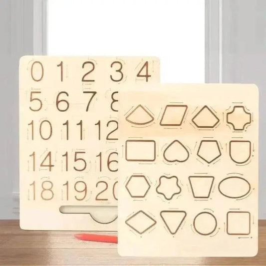  Wooden Alphabet Board For Children Writing Practice Montessori Alphanumeric Letter Tracing -  ToylandEU™