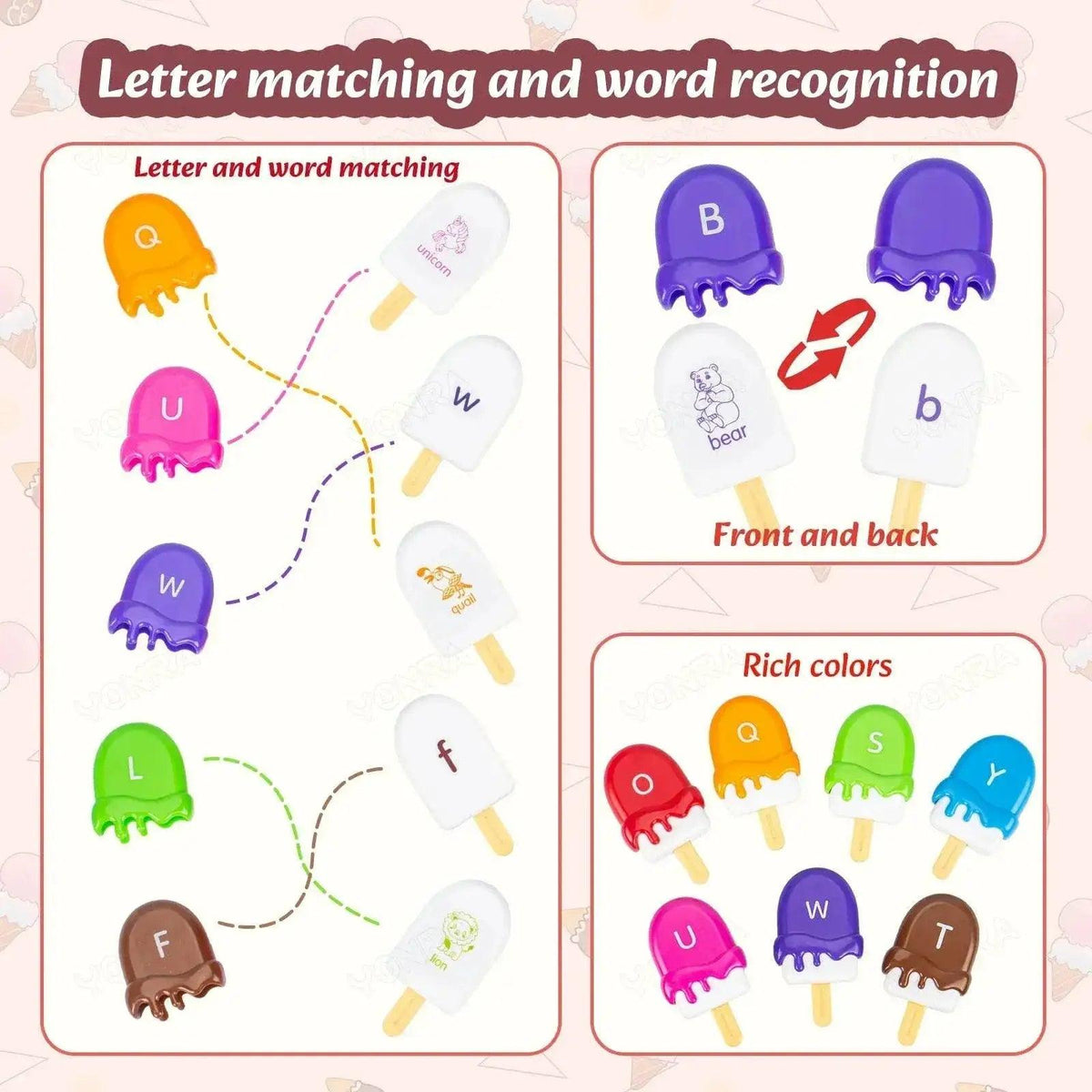  Alphabet Ice Cream Letter Matching Toy for Toddlers -  ToylandEU™