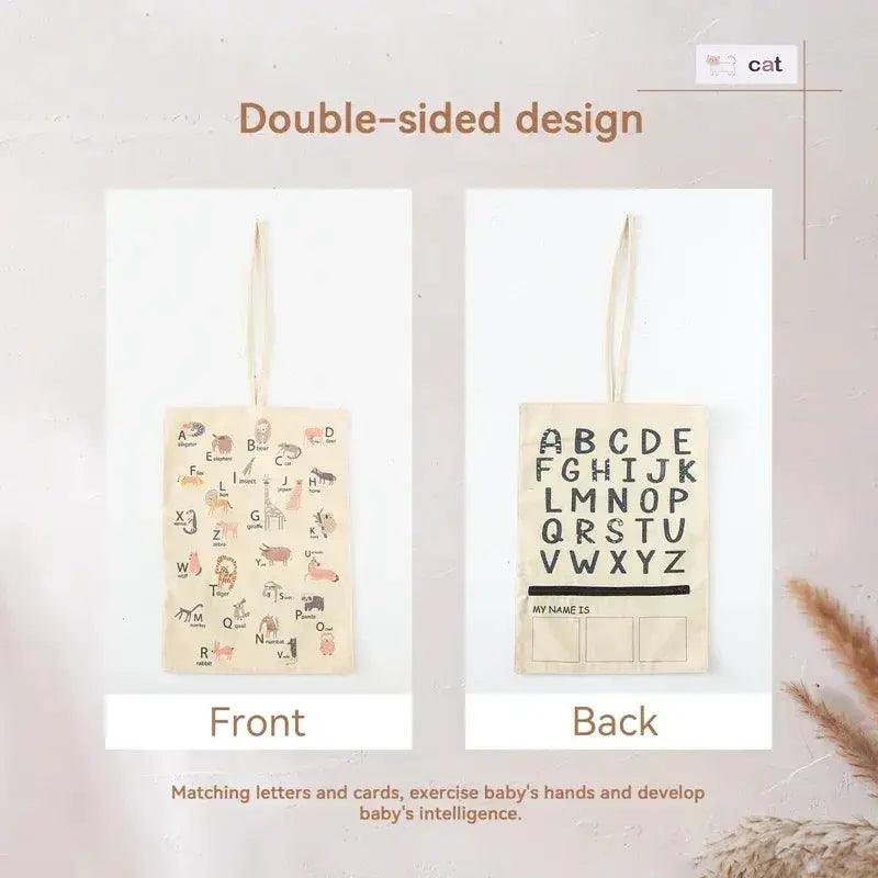  Alphabet Recognition Card Canvas Bag Set for Montessori Education ABC Cards and Canvas Storage Bag -  ToylandEU™