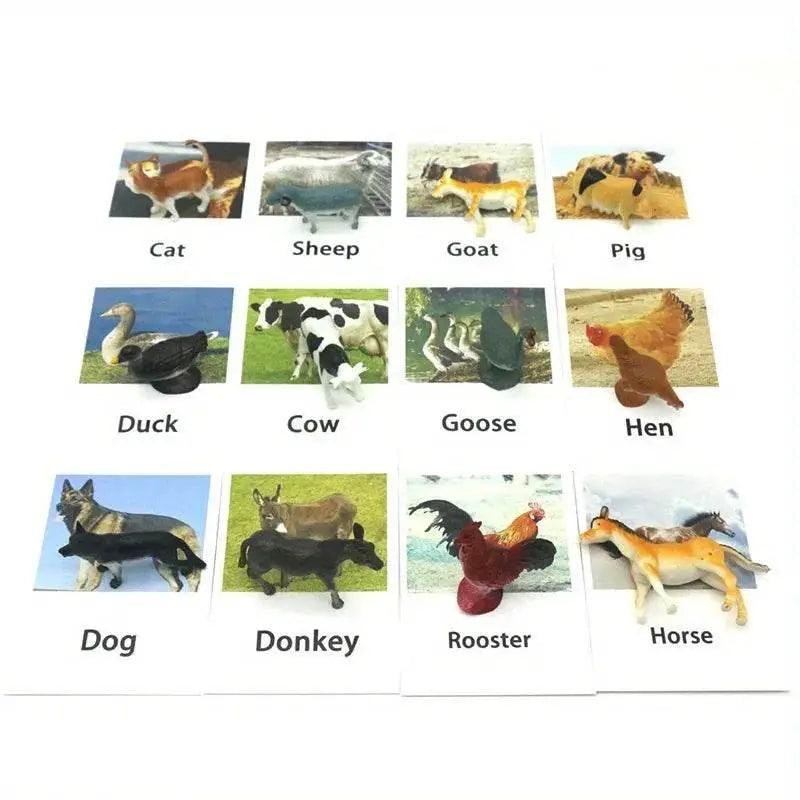  Montessori Animal Matching Card Set for Toddlers Ages 1 to 6 Language Learning Educational Toy -  ToylandEU™