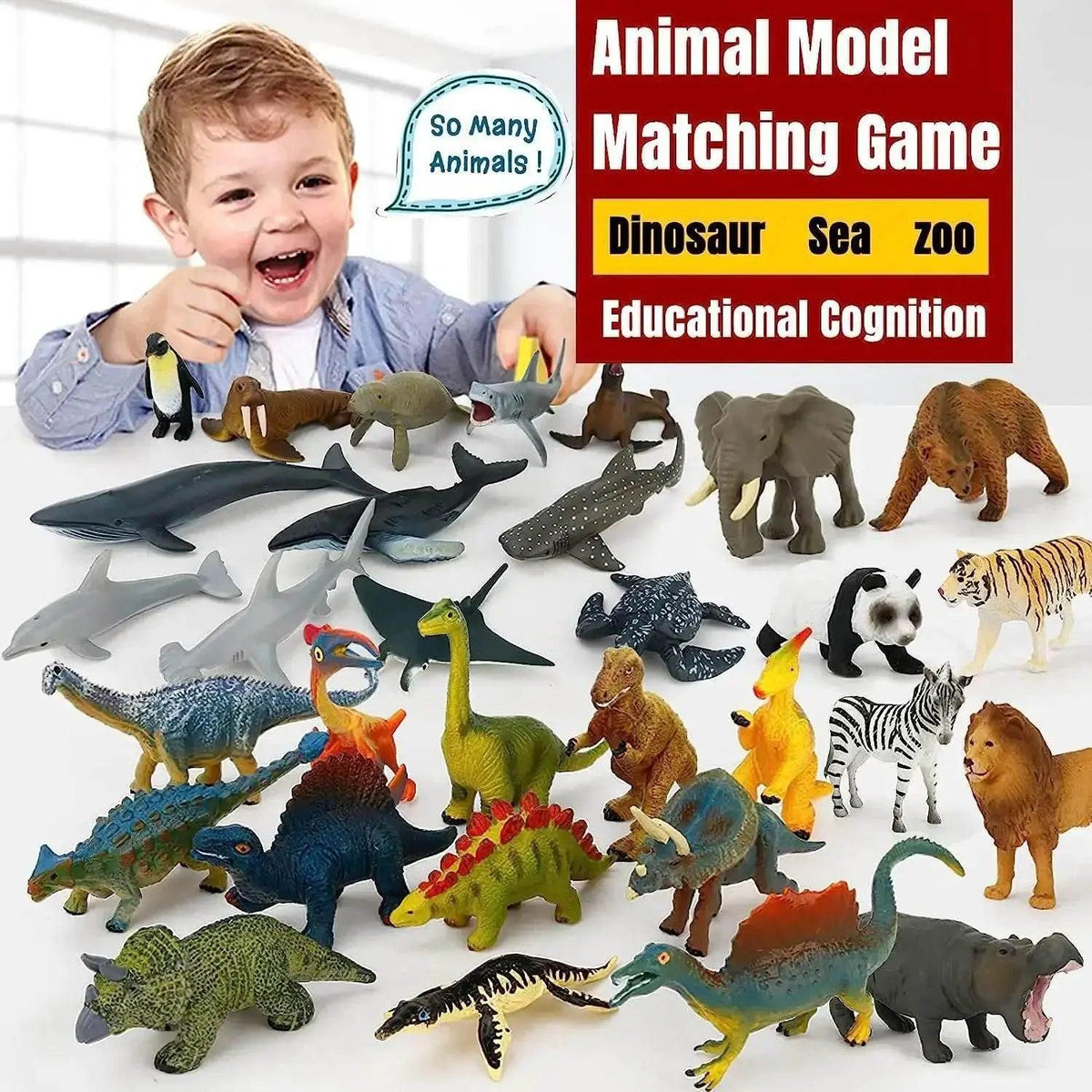  Montessori Animal Matching Card Set for Toddlers Ages 1 to 6 Language Learning Educational Toy -  ToylandEU™
