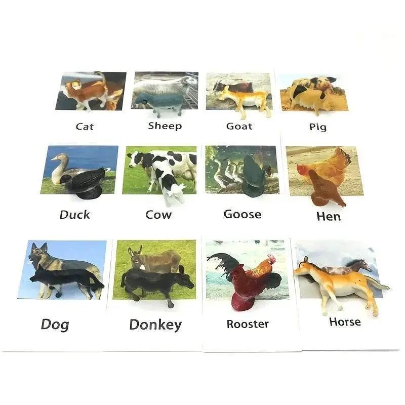  Montessori Animal Matching Card Set for Toddlers Ages 1 to 6 Language Learning Educational Toy -  ToylandEU™
