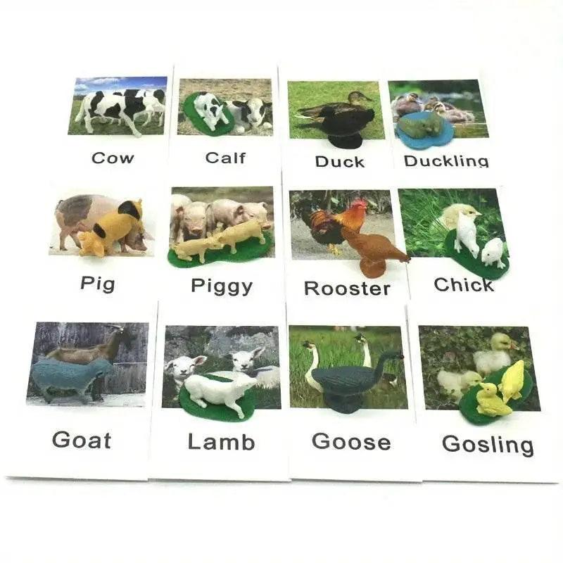  Montessori Animal Matching Card Set for Toddlers Ages 1 to 6 Language Learning Educational Toy -  ToylandEU™