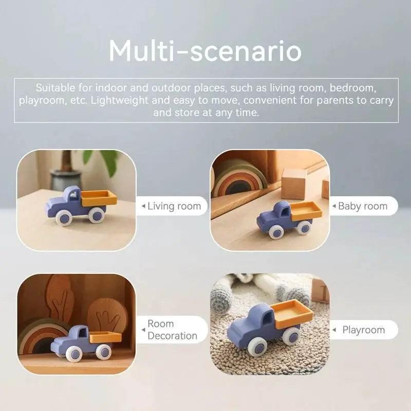  BPA Free Silicone Car Ambulance Teether Toy For Toddlers With Wooden Cartoon Bus Montessori Educational Toy -  ToylandEU™