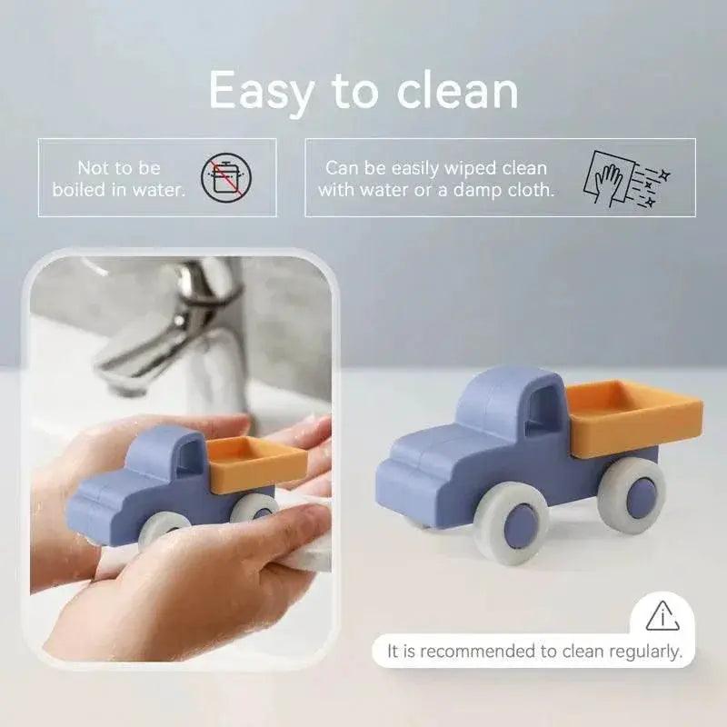  BPA Free Silicone Car Ambulance Teether Toy For Toddlers With Wooden Cartoon Bus Montessori Educational Toy -  ToylandEU™